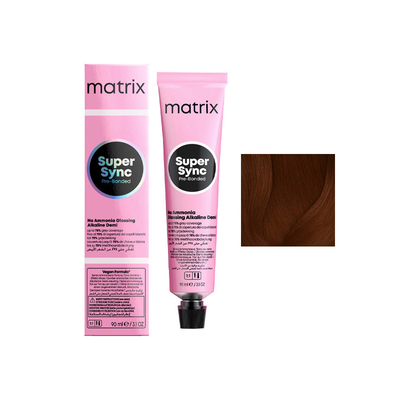 Coloration Ton sur Ton Super Sync N°6BC Blond Foncé Marron Cuivré Matrix 90ml