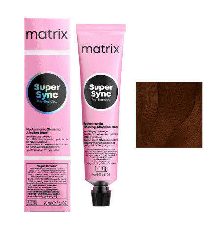 Coloration Ton sur Ton Super Sync N°6BC Blond Foncé Marron Cuivré Matrix 90ml