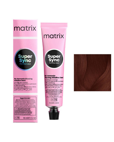 Coloration Ton sur Ton Super Sync N°6BR Blond Foncé Marron Rouge Matrix 90ml