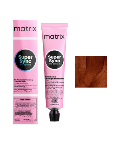 Coloration Ton sur Ton Super Sync N°6CG Blond Foncé Cuivré Doré Matrix 90ml