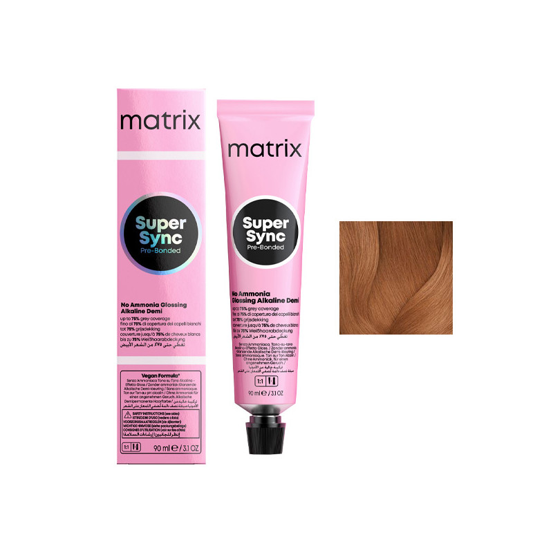 Coloration Ton sur Ton Super Sync N°8BC Blond Clair Marron Cuivré Matrix 90ml Coloration Ton sur Ton Super Sync N°8BC Blond Clair Marron Cuivré Matrix 90ml