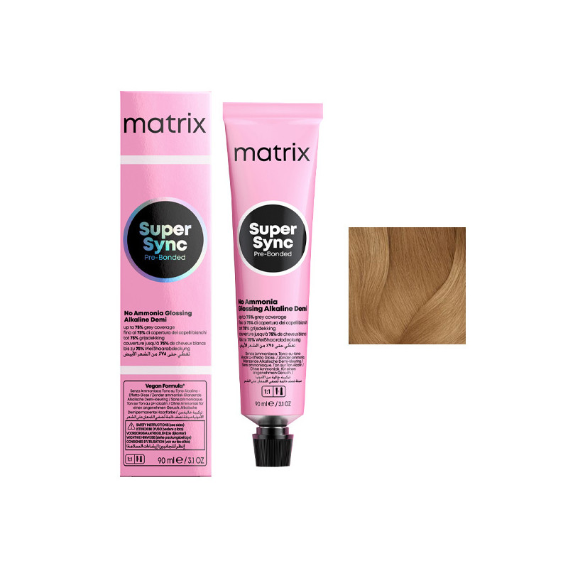 Coloration Ton sur Ton Super Sync N°8WN Blond Clair Chaud Naturel Matrix 90ml