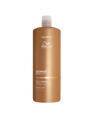 Shampooing Ultimate Smooth, nourrissant cheveux secs, ternes ou frisés, Wella 1000ml
