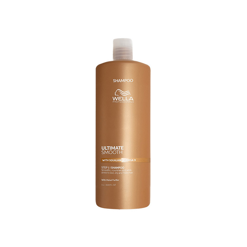 Shampooing Ultimate Smooth, nourrissant cheveux secs, ternes ou frisés, Wella 1000ml