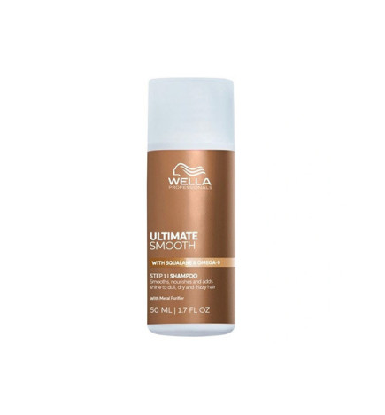 Shampooing Ultimate Smooth, nourrissant cheveux secs, ternes ou frisés, Wella 50ml