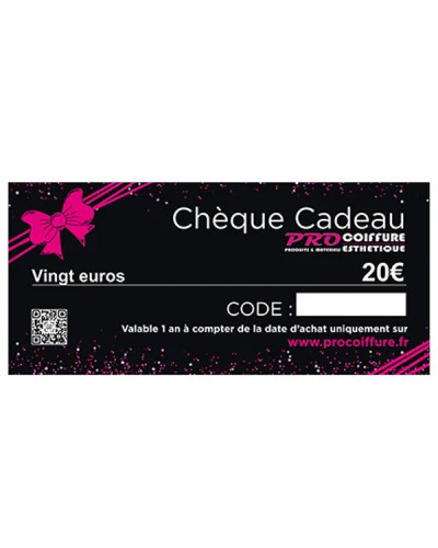 Chèque Cadeau en Ligne Pro Coiffure Esthétique 20€