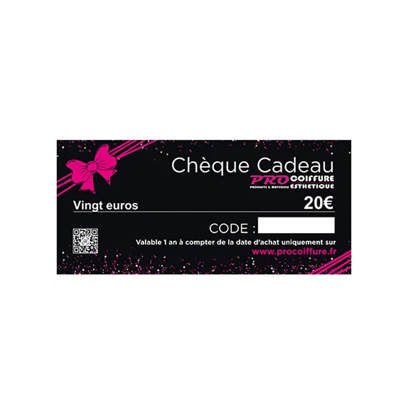 Chèque Cadeau en Ligne Pro Coiffure Esthétique 20€