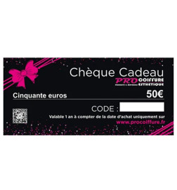 Chèque Cadeau en Ligne Pro Coiffure Esthétique 50€