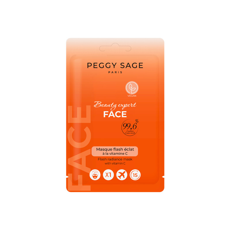 Masque Flash Eclat Visage à La Vitamine C 15ml Peggy Sage Masque Flash Eclat Visage à La Vitamine C 15ml Peggy Sage