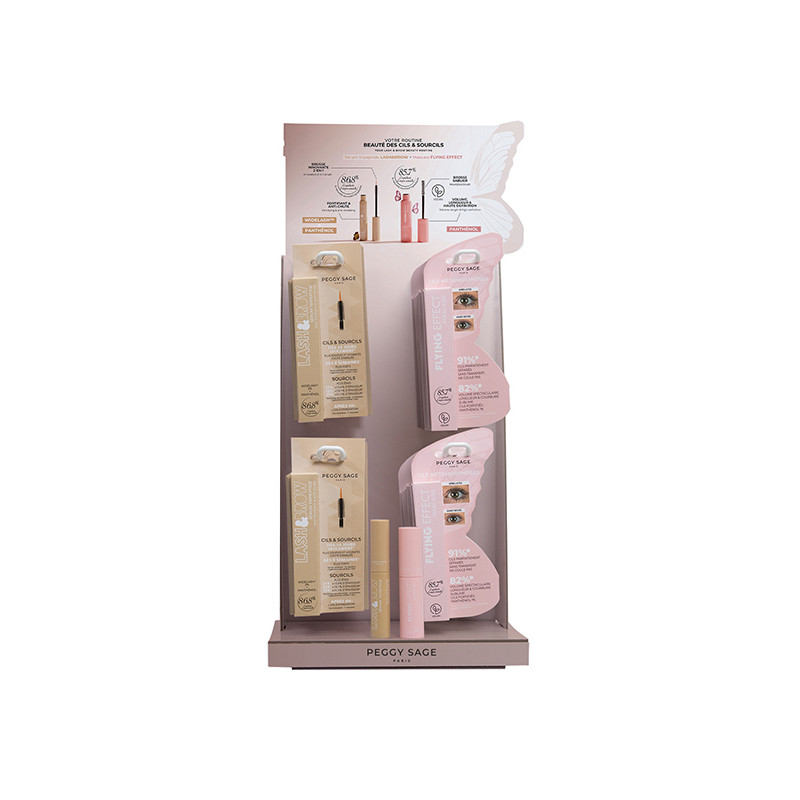 Présentoir Sérum Tripeptide Lash&Brow + Mascara Flying Effect Peggy Sage