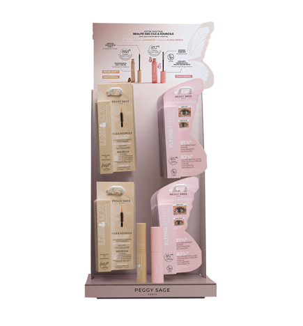 Présentoir Sérum Tripeptide Lash&Brow + Mascara Flying Effect Peggy Sage