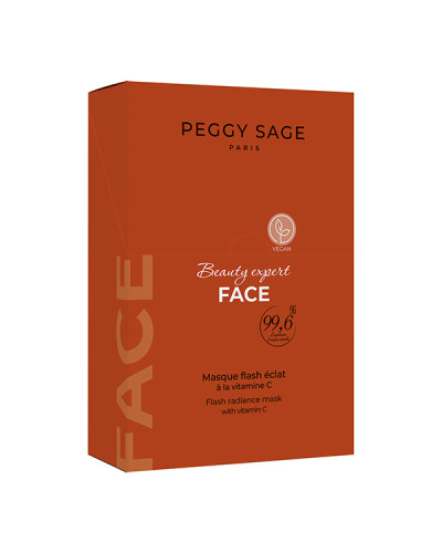 Boites de 15 Masques Flash Eclat Visage à La Vitamine C 15ml Peggy Sage