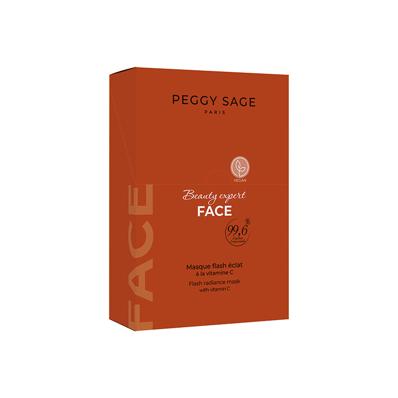 Boites de 15 Masques Flash Eclat Visage à La Vitamine C 15ml Peggy Sage Boites de 15 Masques Flash Eclat Visage à La Vitamine C 15ml Peggy Sage