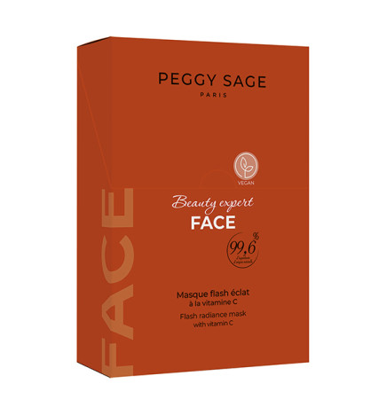 Boites de 15 Masques Flash Eclat Visage à La Vitamine C 15ml Peggy Sage