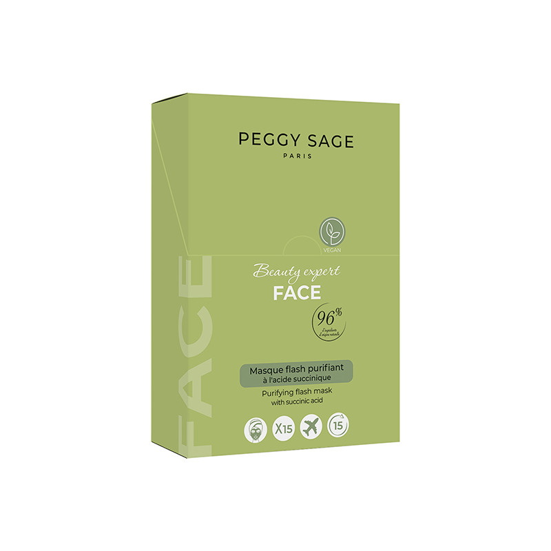 Boite de 15 Masques Flash Purifiant Visage 15 ml Peggy Sage
