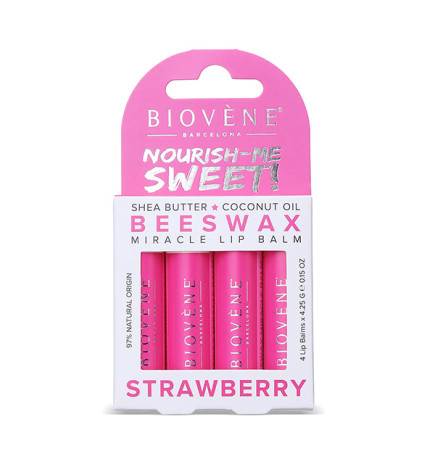 Baume à lèvres Miracle Beeswax Fraise – Pack de 4 unités