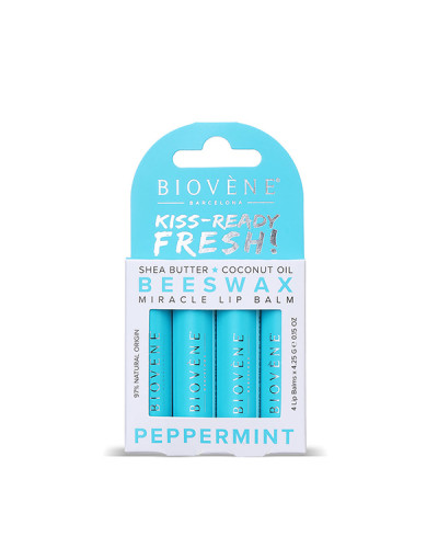 Baume à Lèvres Miracle Beewax Menthe Poivrée – Pack de 4 unités Biovène