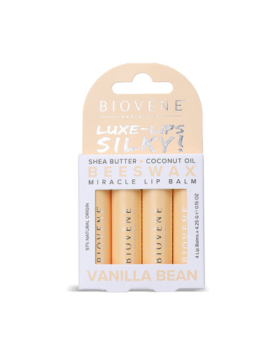 Baume à lèvres Miracle Beeswax Vanille – Pack de 4 unités Biovène