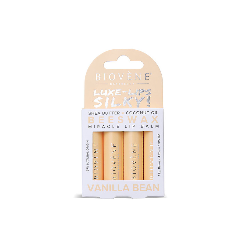 Baume à lèvres Miracle Beeswax Vanille – Pack de 4 unités Biovène