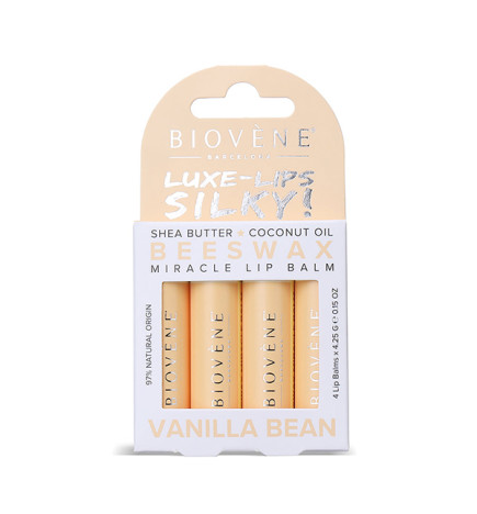 Baume à lèvres Miracle Beeswax Vanille – Pack de 4 unités Biovène