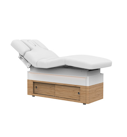 Lit Spa Hema 4 Moteurs Blanc/Bois Silverfox
