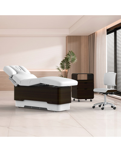 Lit Spa Onyx 3 Moteurs Wengue/skai Blanc Silverfox