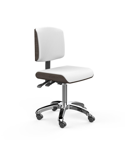 Tabouret Zoi Wengue Blanc SilverFox