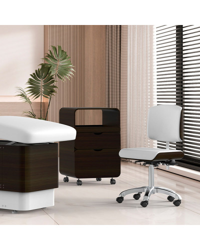 Tabouret Zoi Wengue Blanc SilverFox