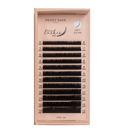 Cil à cil Ellipse Flat - C - 0,15 mm - 6 à 13 mm Peggy Lashes Pro