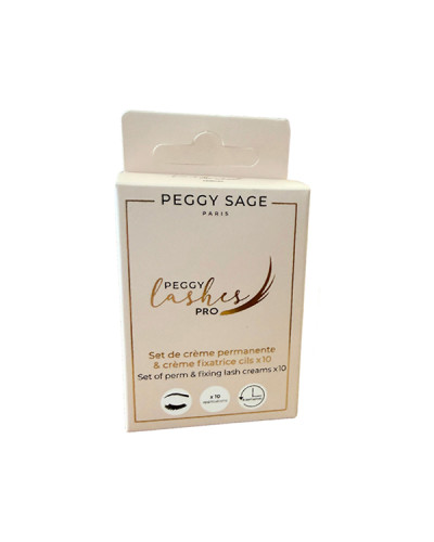 Set de crème permanente et crème fixatrice pour cils Peggy Lashes Pro x 10