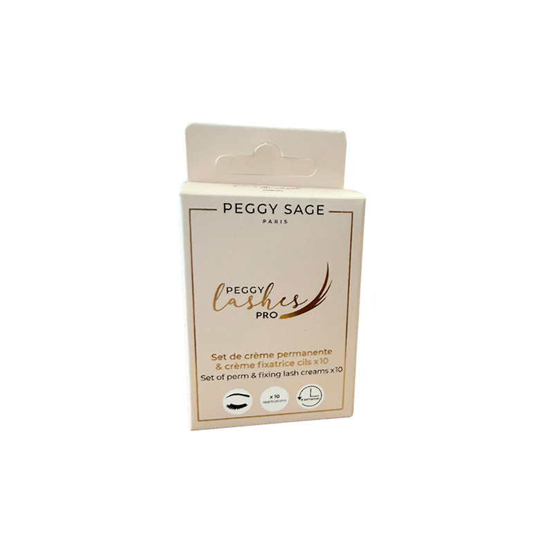 Set de crème permanente et crème fixatrice pour cils Peggy Lashes Pro x 10