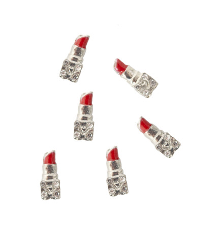 Décor Strass rouge à lèvres argent Peggy Sage x 6