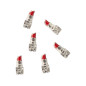 Décor Strass rouge à lèvres argent Peggy Sage x 6 Décor Strass rouge à lèvres argent Peggy Sage x 6