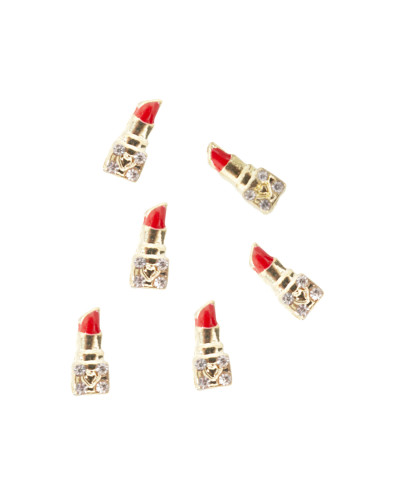 Décor Strass rouge à lèvres or Peggy Sage x 6