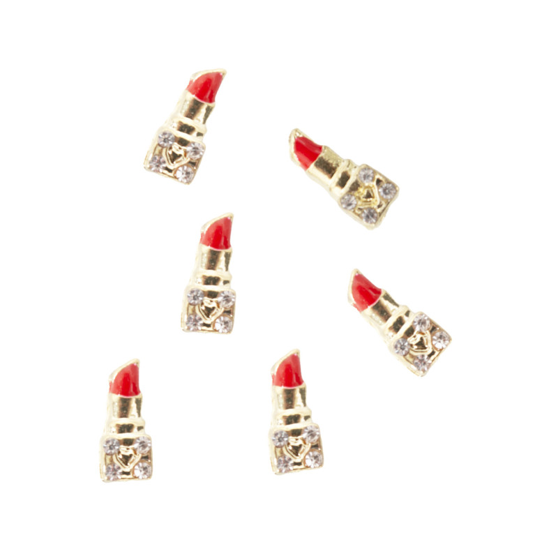 Décor Strass rouge à lèvres or Peggy Sage x 6 Décor Strass rouge à lèvres or Peggy Sage x 6