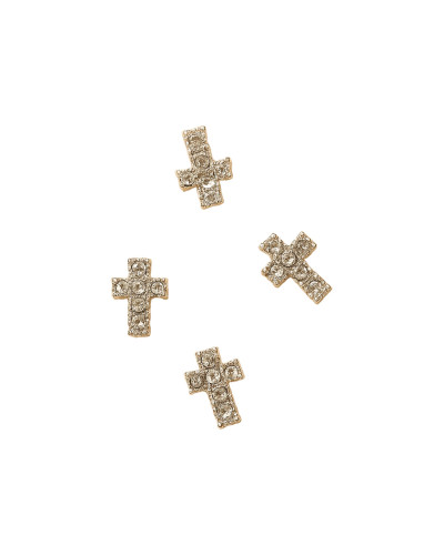 Décor Strass croix scintillantes argent Peggy Sage x 6