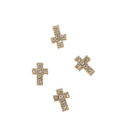 Décor Strass croix scintillantes argent Peggy Sage x 6
