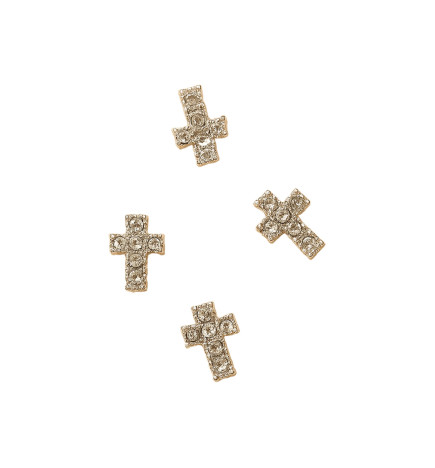 Décor Strass croix scintillantes argent Peggy Sage x 6