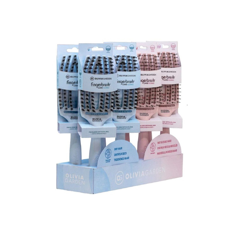 PRESENTOIR FINGERBRUSH OLIVIA GARDEN CARE ICONIC PASTEL 26 - 8PCS