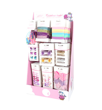 Présentoir 76 Barrettes Enfants Rainbow Hair