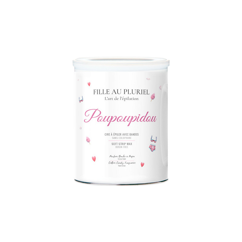 Cire à Épiler avec Bandes Poupoupidou Fille au Pluriel pot 800gr