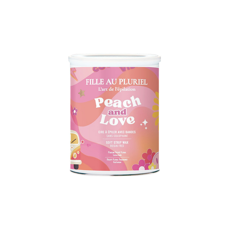 Cire à Épiler avec Bandes Peach and Love Fille au Pluriel Pot de 800gr