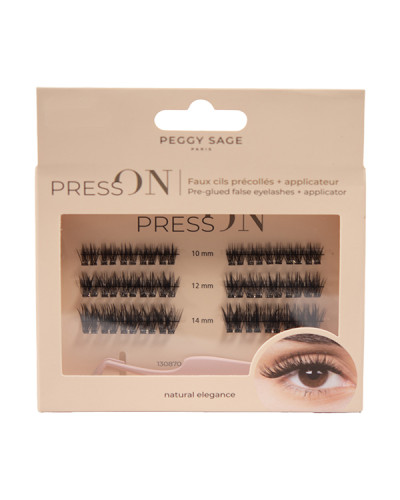 Faux Cils Press On Précollés + Applicateur Natural Elegance Peggy Sage