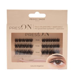 Faux Cils Press On Précollés + Applicateur Natural Elegance Peggy Sage