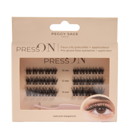 Faux Cils Press On Précollés + Applicateur Natural Elegance Peggy Sage
