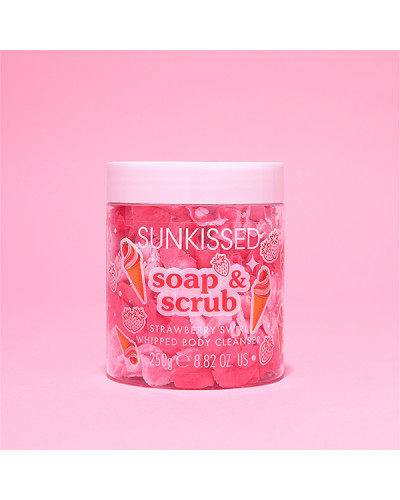 Savon Exfoliant Fouetté  Parfum Fraise Sunkissed