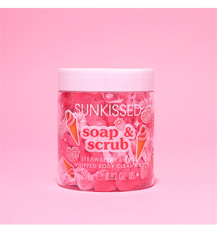 Savon Exfoliant Fouetté  Parfum Fraise Sunkissed
