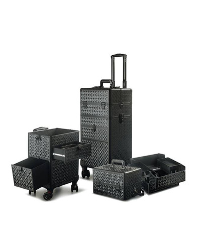 Valise Alu Diamant Noire Trolley Parisax