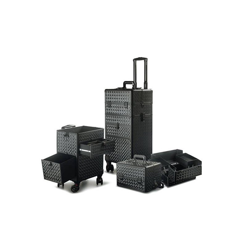 Valise Alu Diamant Noire Trolley Parisax