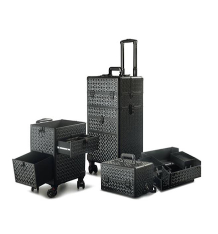 Valise Alu Diamant Noire Trolley Parisax